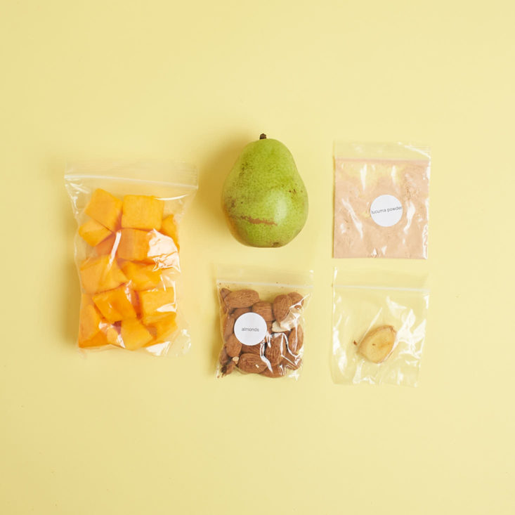 butternut squash smoothie ingredients laid out