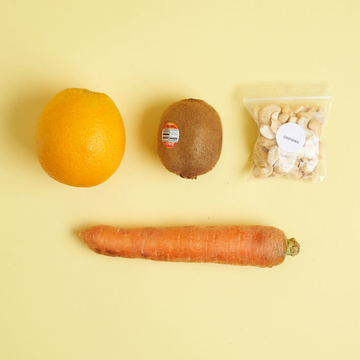 orange and kiwi smoothie ingredients