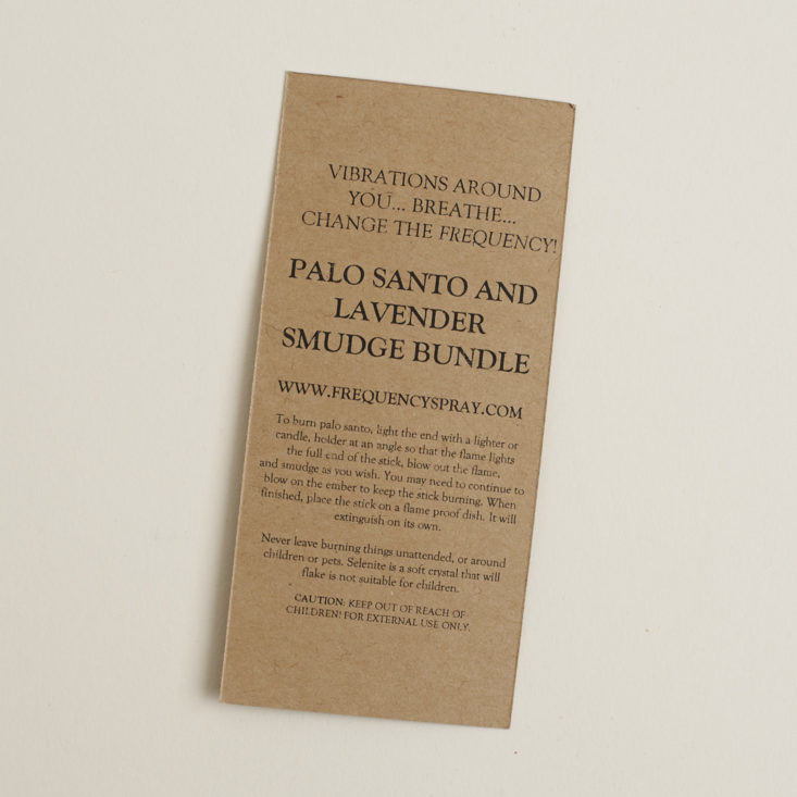 palo santo and lavender smudge bundle info