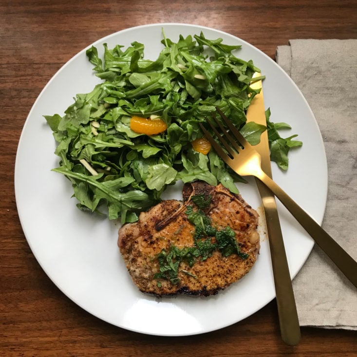 plated Mojito Pork Chops