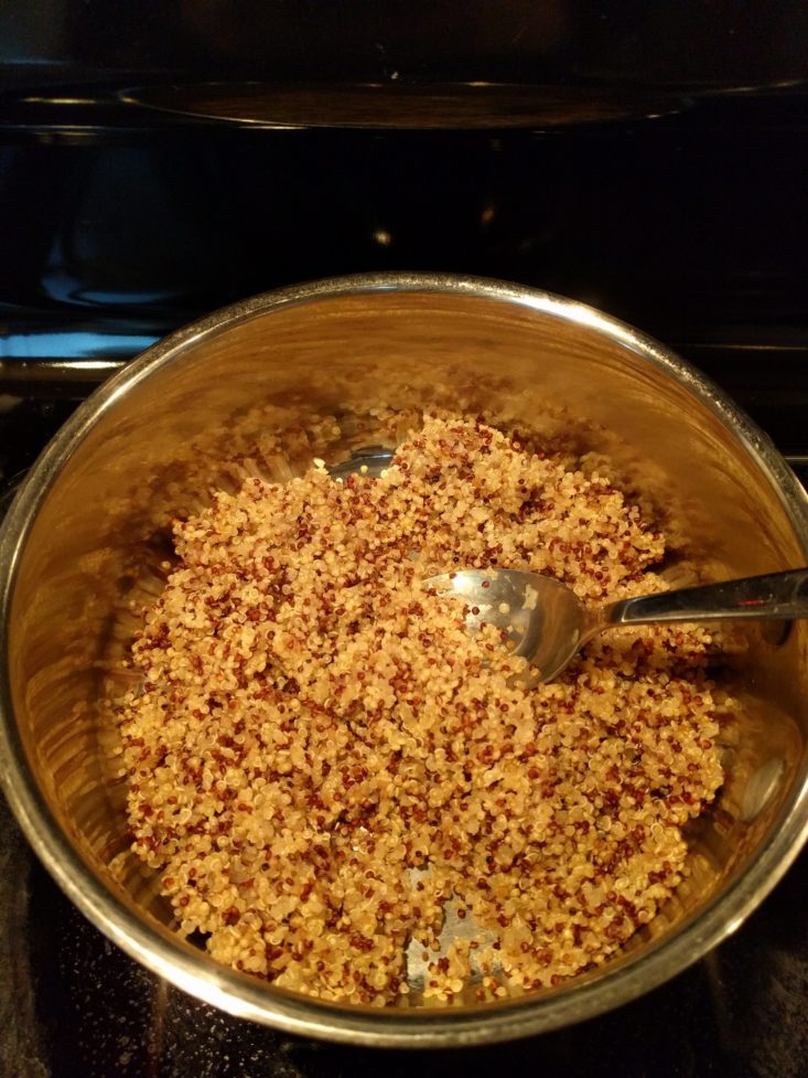 quinoa cooking on stove