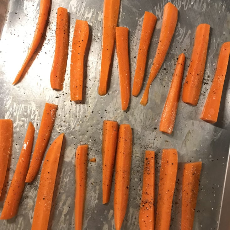 Season and bake the carrot "fries"