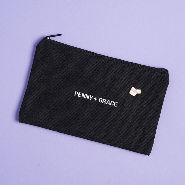 canvas pouch in penny and grace march 2018 minimalist jewelry and enamel pin