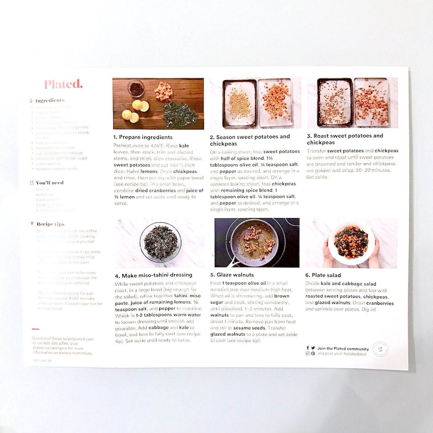 Plated February 2018 - back of recipe card 1