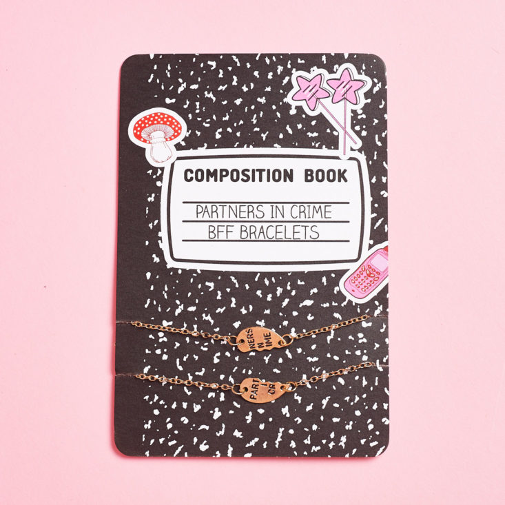 composition book package for best friends bracelets