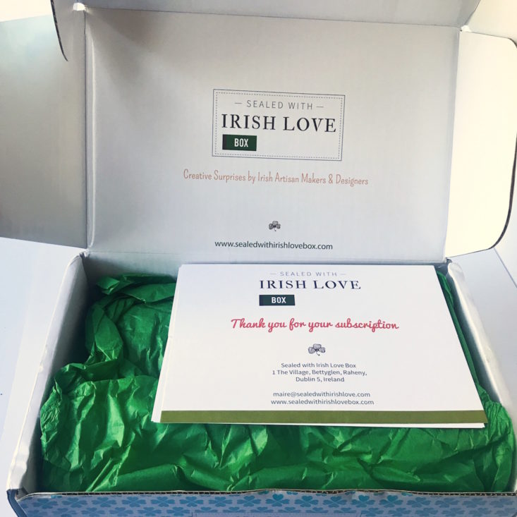 Sealed with Irish Love Box box open