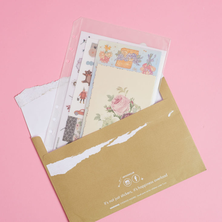 stickers coming out of envelope
