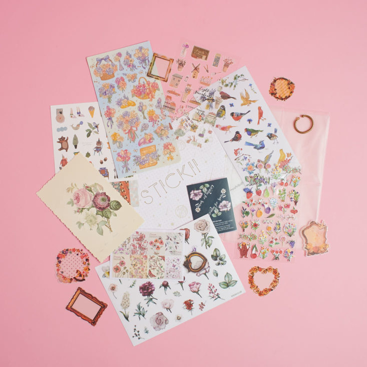 all items in the retro february 2018 stickii club pack