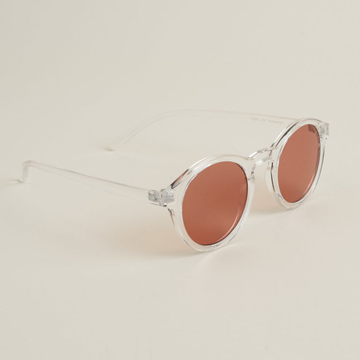 "well rounded" sunglasses with rose lenses