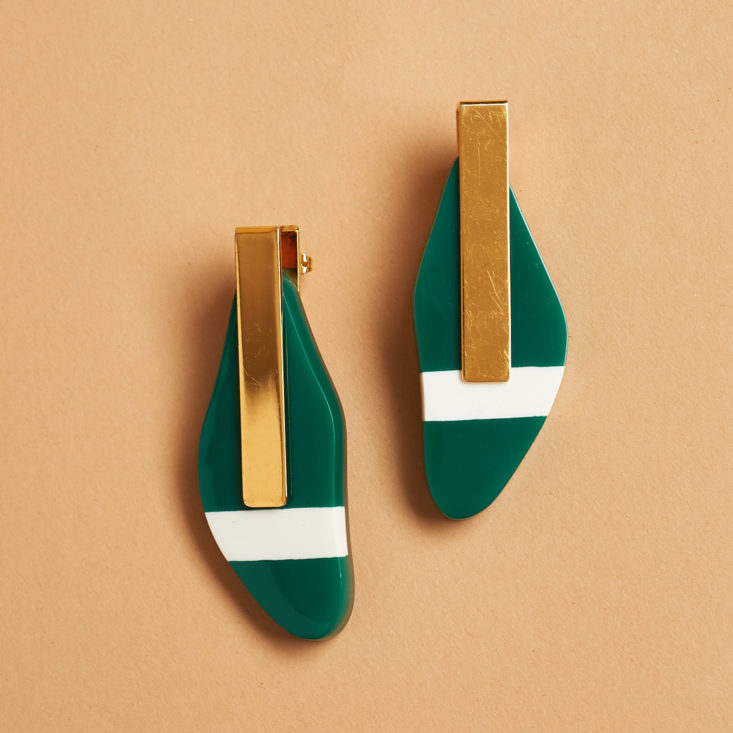 marni green and gold oversize earrings