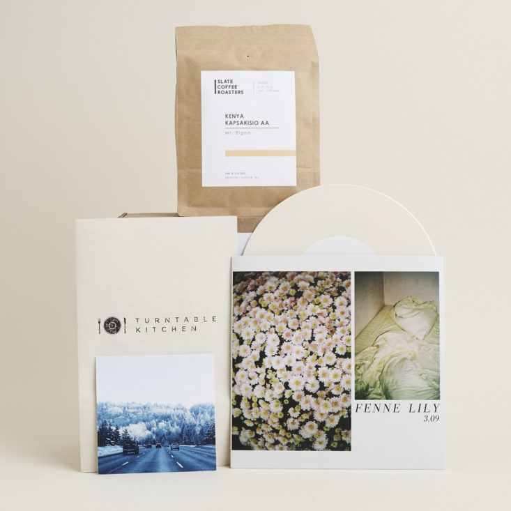 contents of Turntable Kitchen Coffee and Vinyl Box march 2018