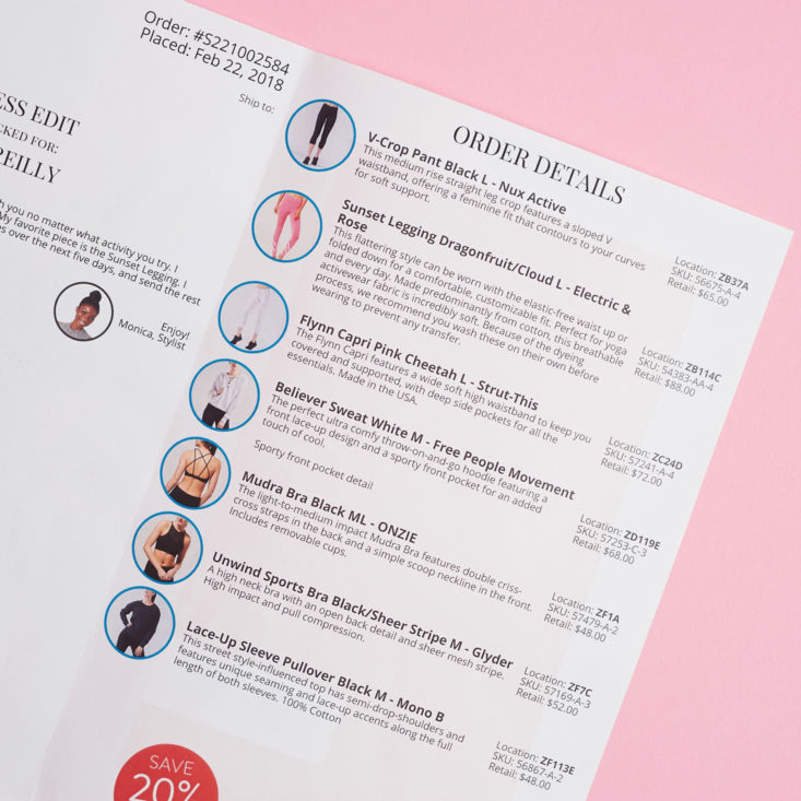 product list for march 2018 wantable fitness
