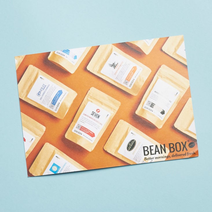 bean box promo card