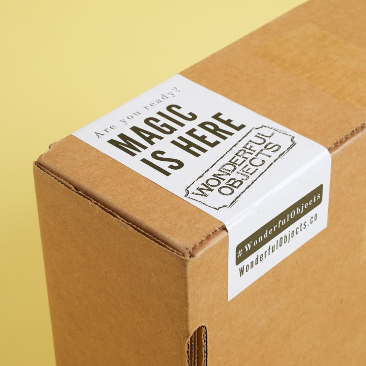 magic is here label on wonderful objects march 2018 box