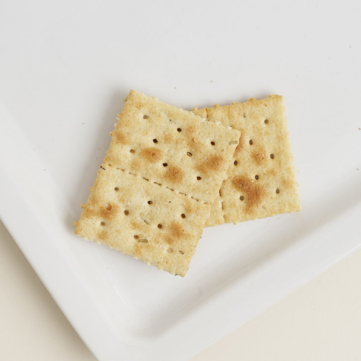 Gran Pavesi Rosemary Crackers on a plate