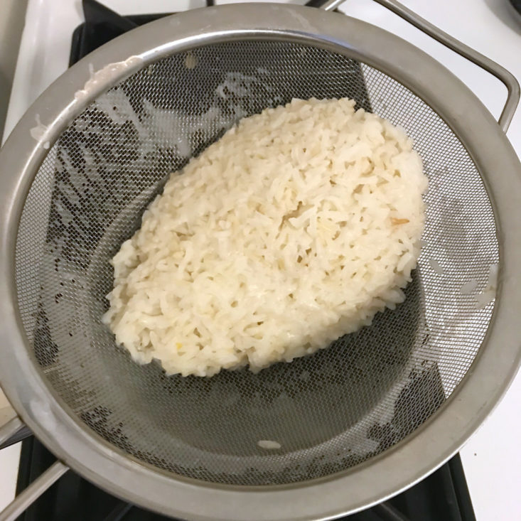 cooked rice, drained