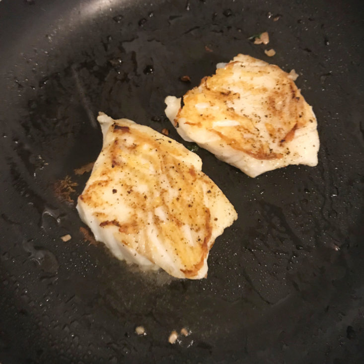 Seared Cod in pan