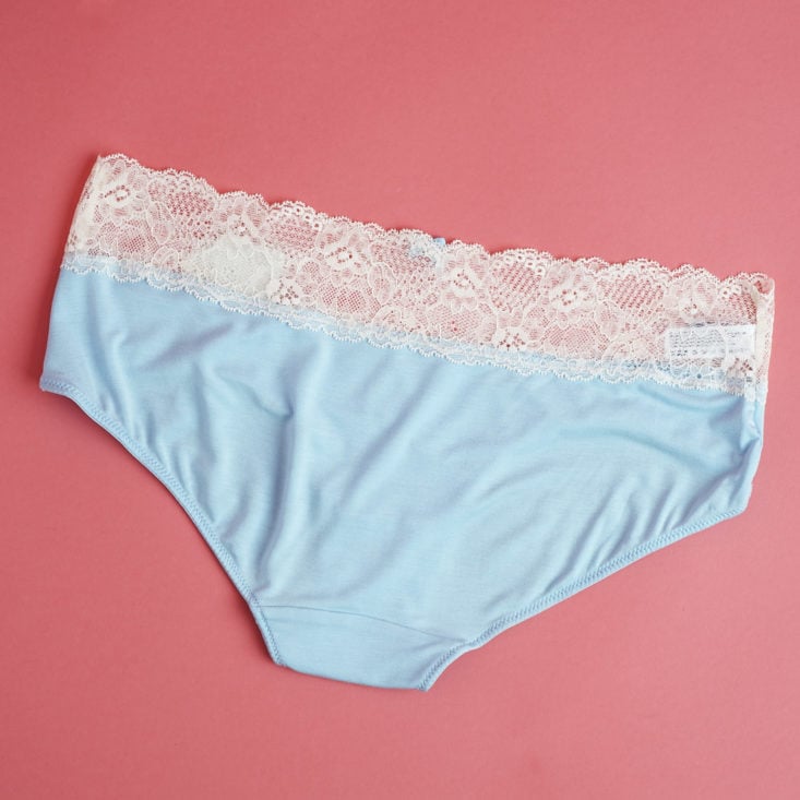 back of Parfait Lingerie So Essential Hipster in sky blue