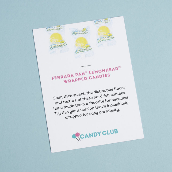 Lemonheads info card