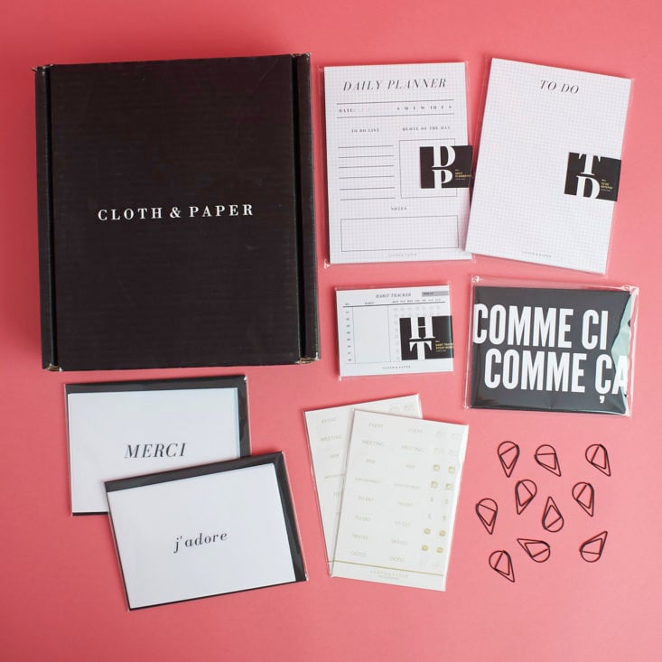 contents of march 2018 cloth and paper