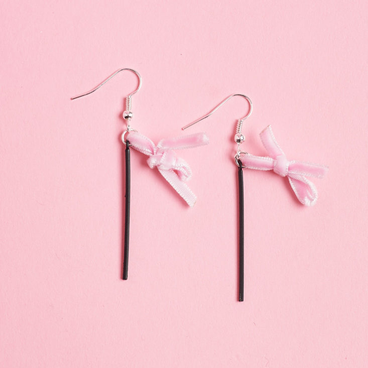 bow and stick earrings