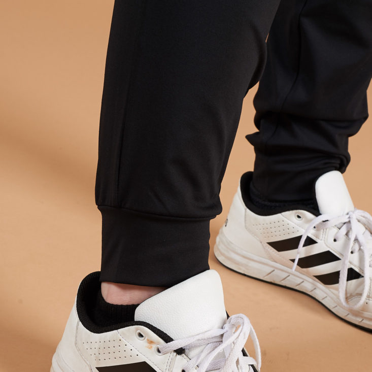 jogger cuffs on black pants