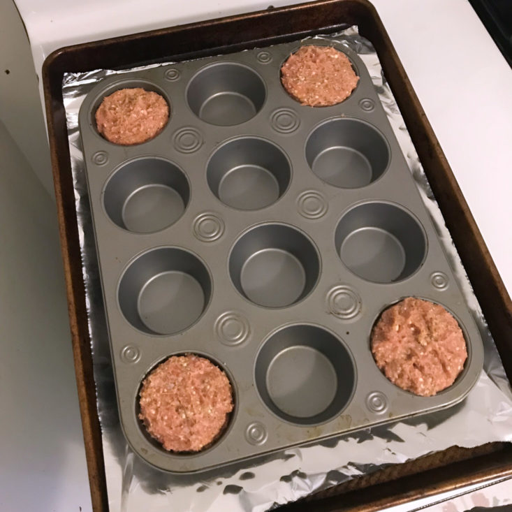 turkey meatloaf mixture in muffin pan