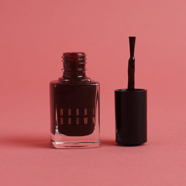Bobbi Brown Nail Polish in Wine with brush out