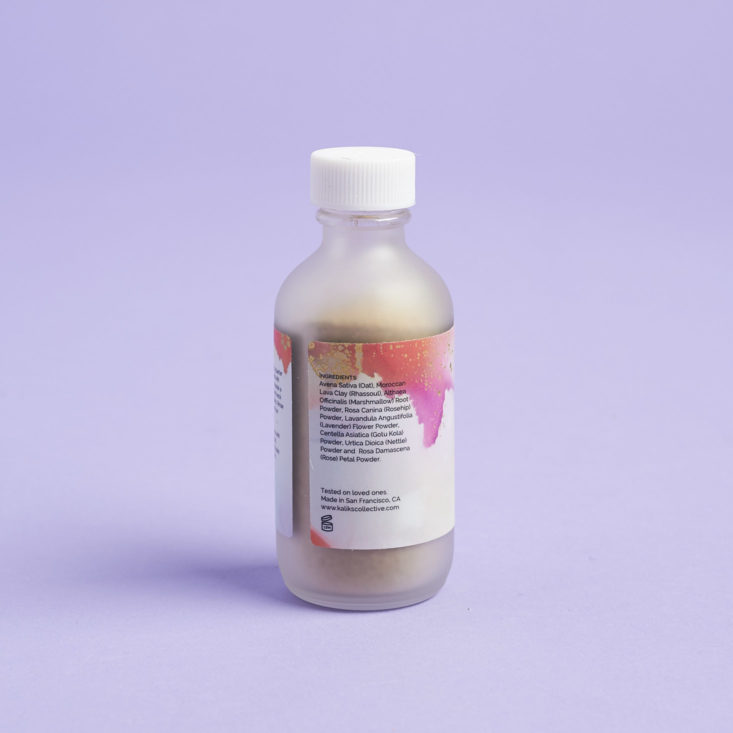 back of label of product
