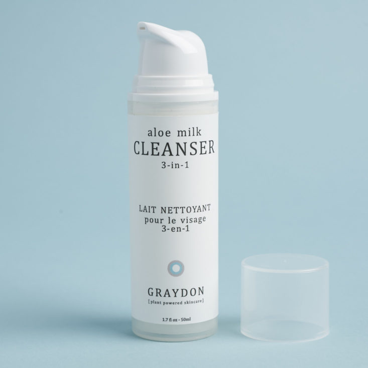 Graydon Skincare Aloe Milk Cleanser with cap off