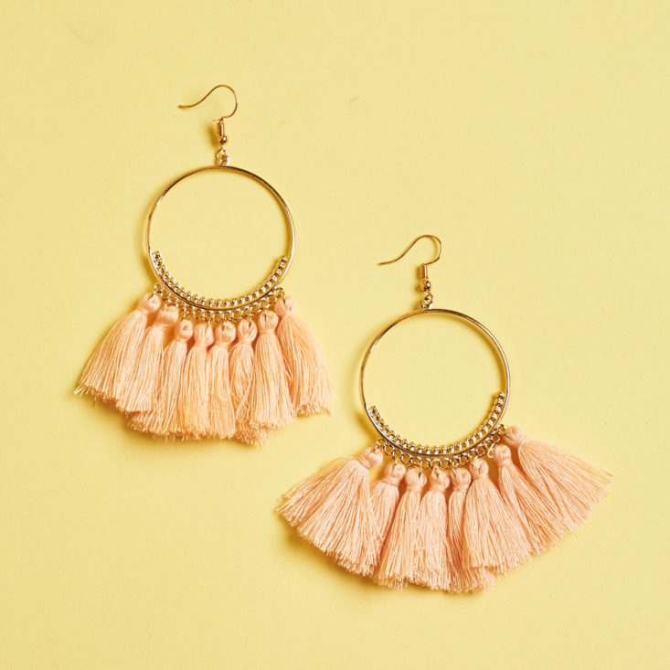 earrings with pink fringe