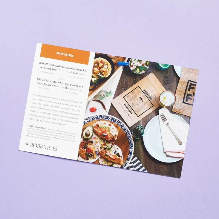 robb vices fish fixe info card
