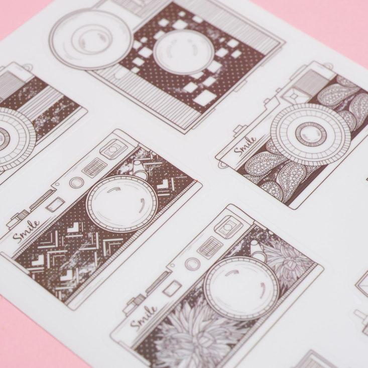 camera stickers up close