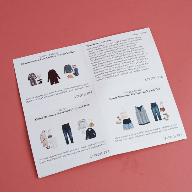 Stitch Fix Maternity April 2018 booklet 2