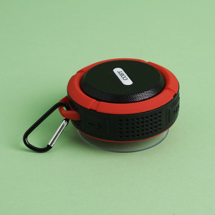 other side and clip for Coby USA Rugged Bluetooth Travel Speaker