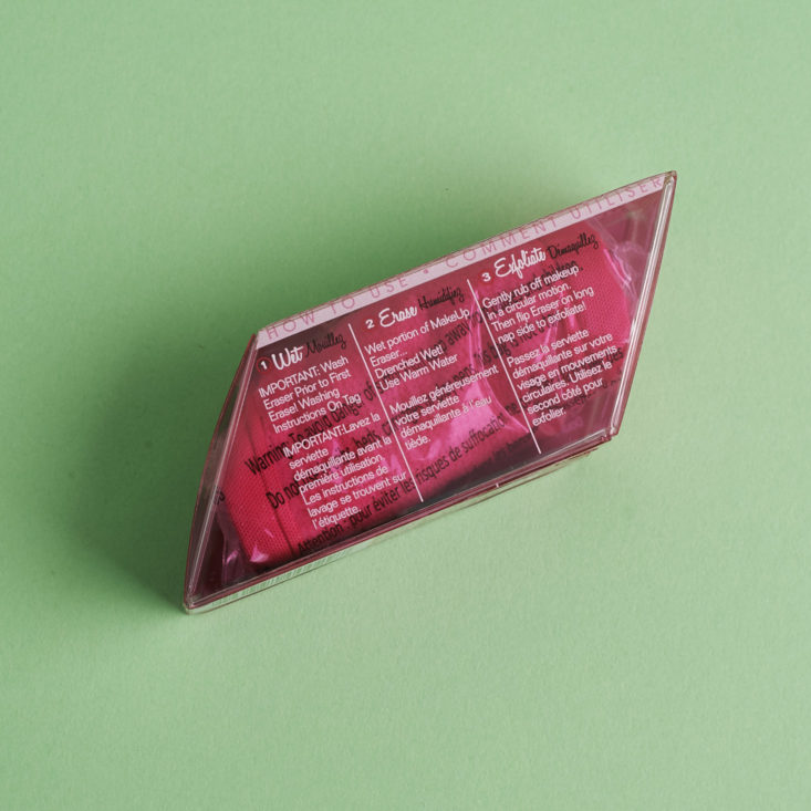 Pink Mini Makeup Eraser directions