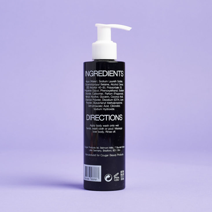 bombay and cedar april 2018 box charcoal body wash ingredients