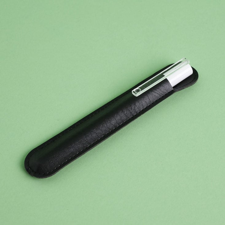 Pen with faux leather pen holder