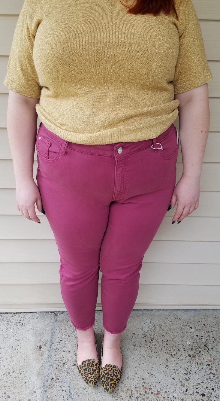 Orchard Ankle Skinny Jean in Magenta by Warp + Weft