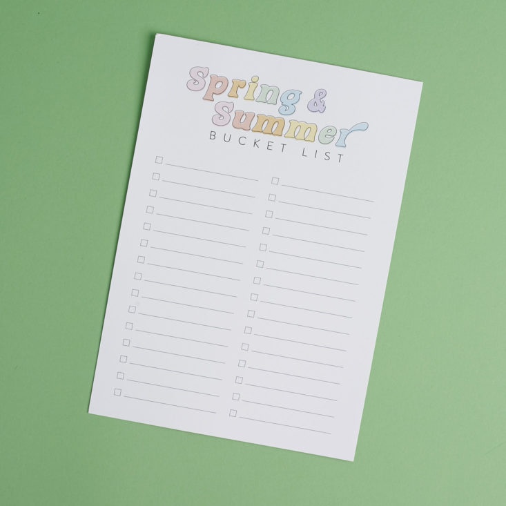 spring and summer bucket list