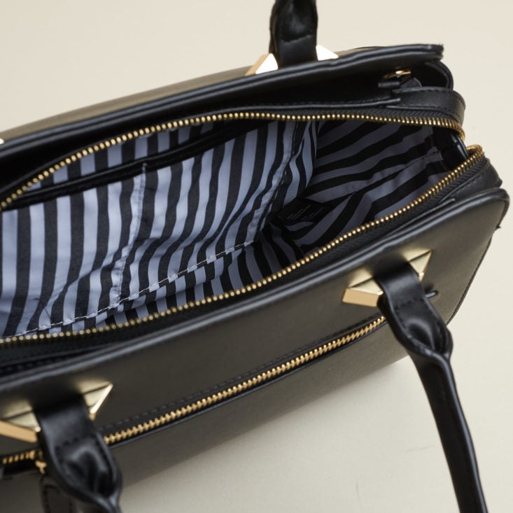 striped lining in black ivory clasp purse