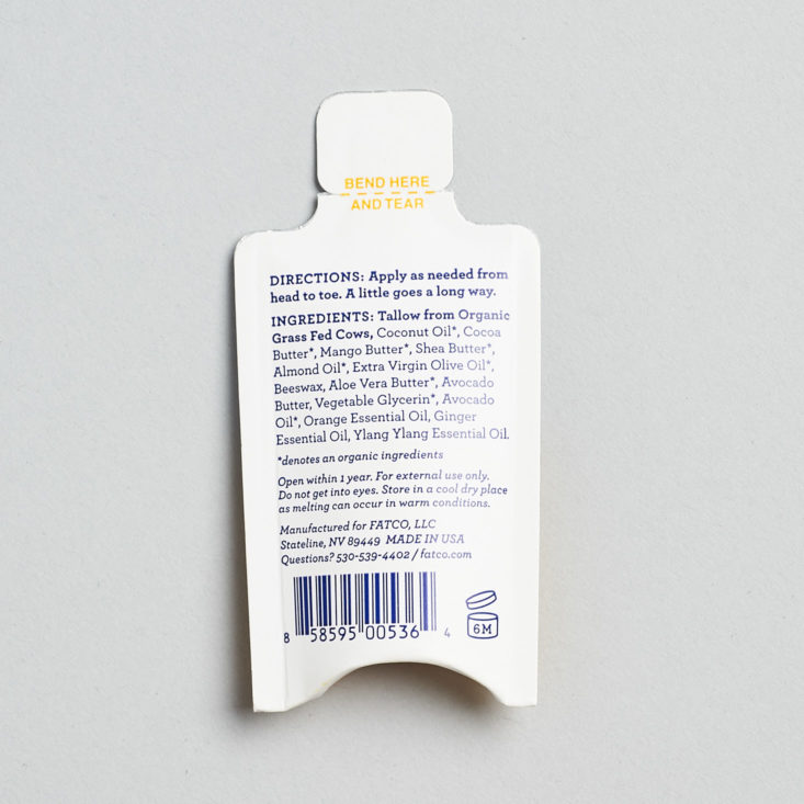 body lotion sample