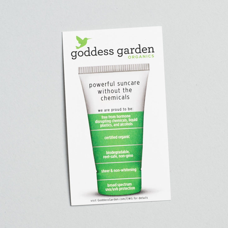 green sunscreen promo card
