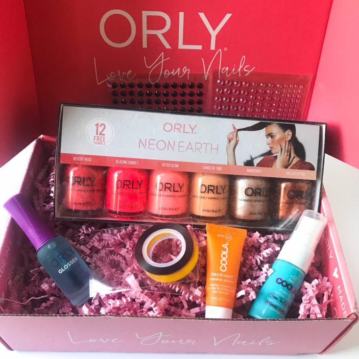 looking inside Orly box showing products