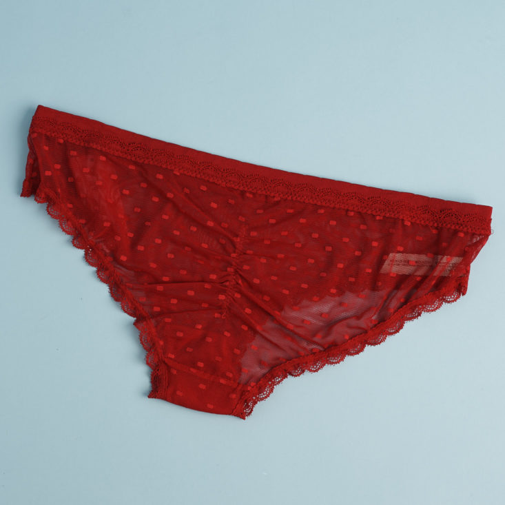 back of Honeydew Maddie Mesh Bikini in red