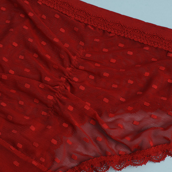 detail of Honeydew Maddie Mesh Bikini in red