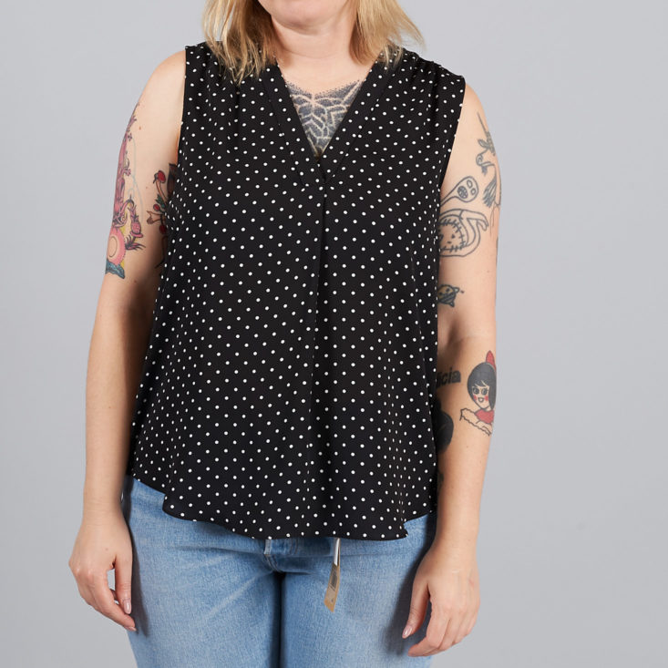 Vince Camuto Poetic Dots Sleeveless V-Neck Top