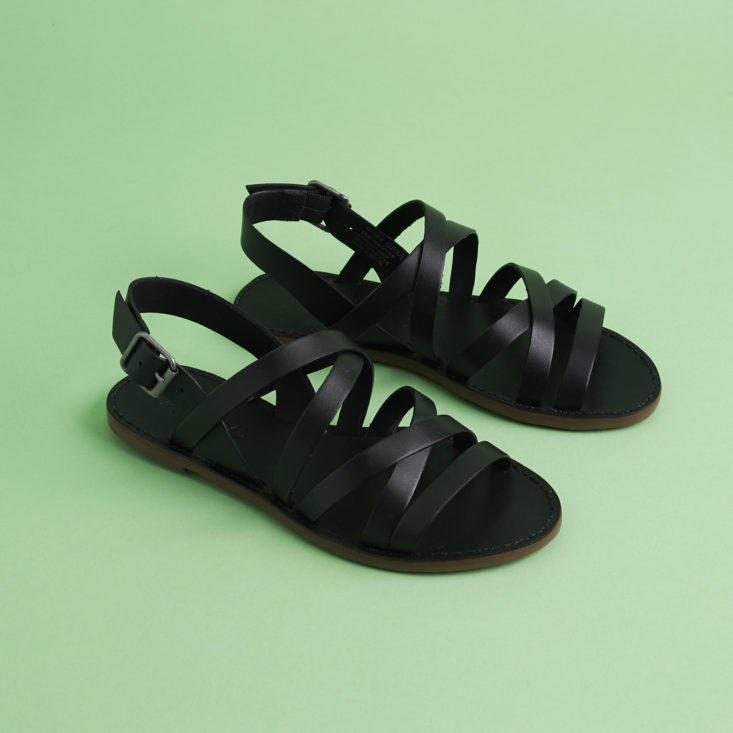 3/4 view of The Boardwalk Multistrap Sandal by Madewell