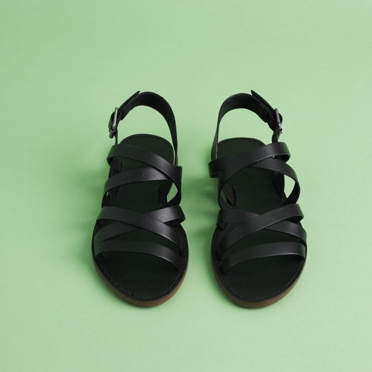 front view of The Boardwalk Multistrap Sandal by Madewell