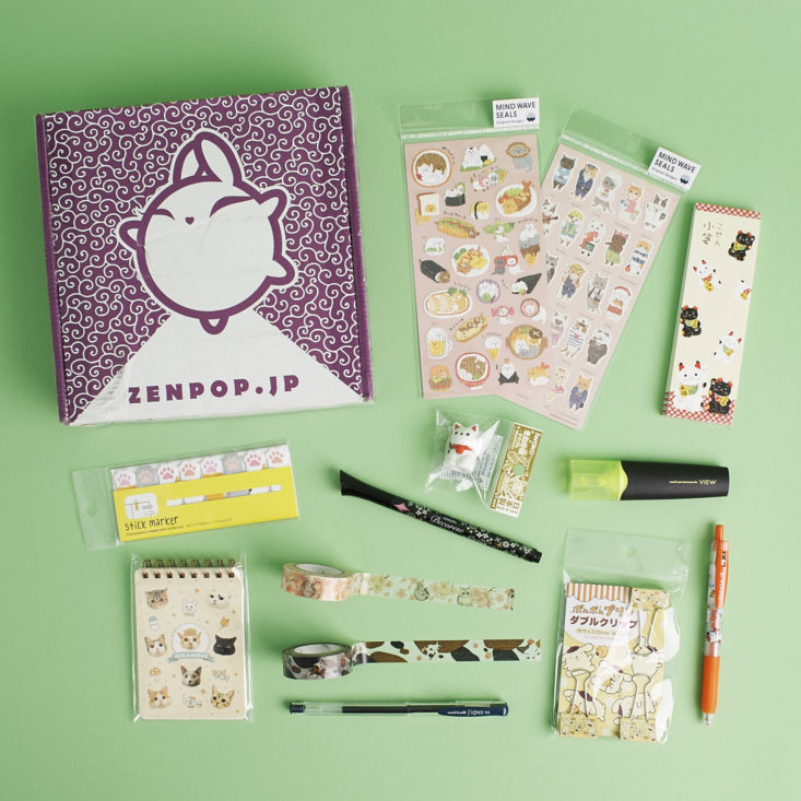contents of april ZenPop Stationery Pack